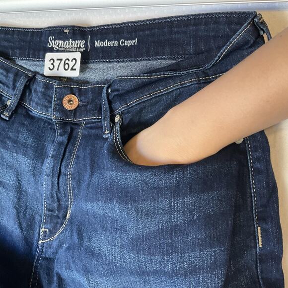 Signature By Levi's Women Jeans 16 - W33 Dark Blue Denim Modern Capri Mid Rise - Picture 9 of 12